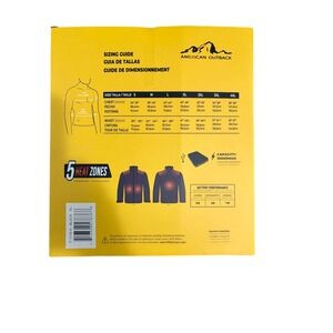 American Outback Mens Heated Soft Shell Jacket Black XL 5 Heat Zones Power Bank